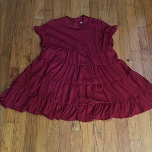 Elegant Burgundy Womens Dress